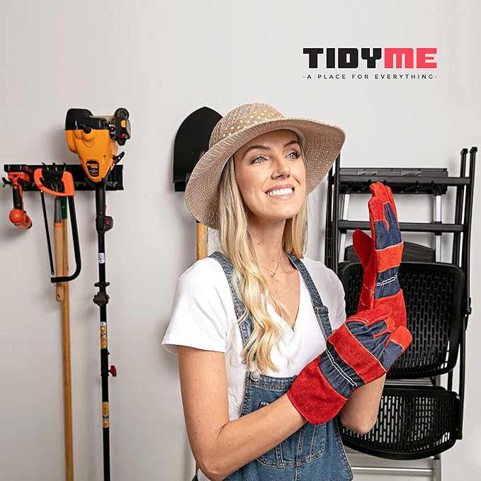 TIDYME Garage Wall Organizer | 48" Heavy-Duty Tool Storage Rack | Adjustable