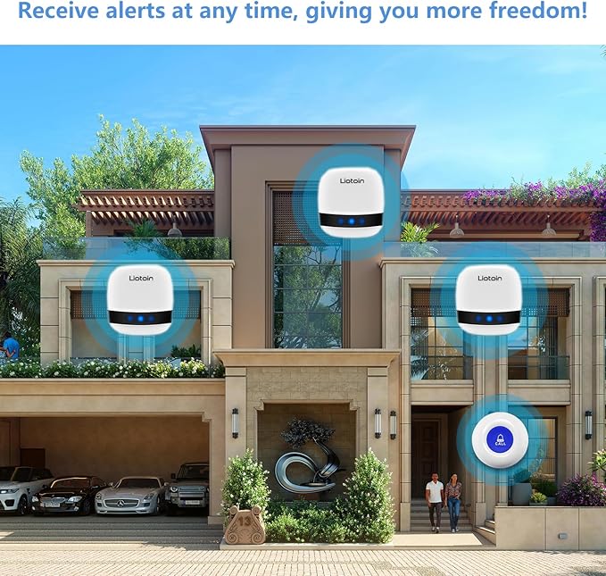 LIOTOIN Caregiver Pager Wireless SOS Call Button Nurse Alarm System