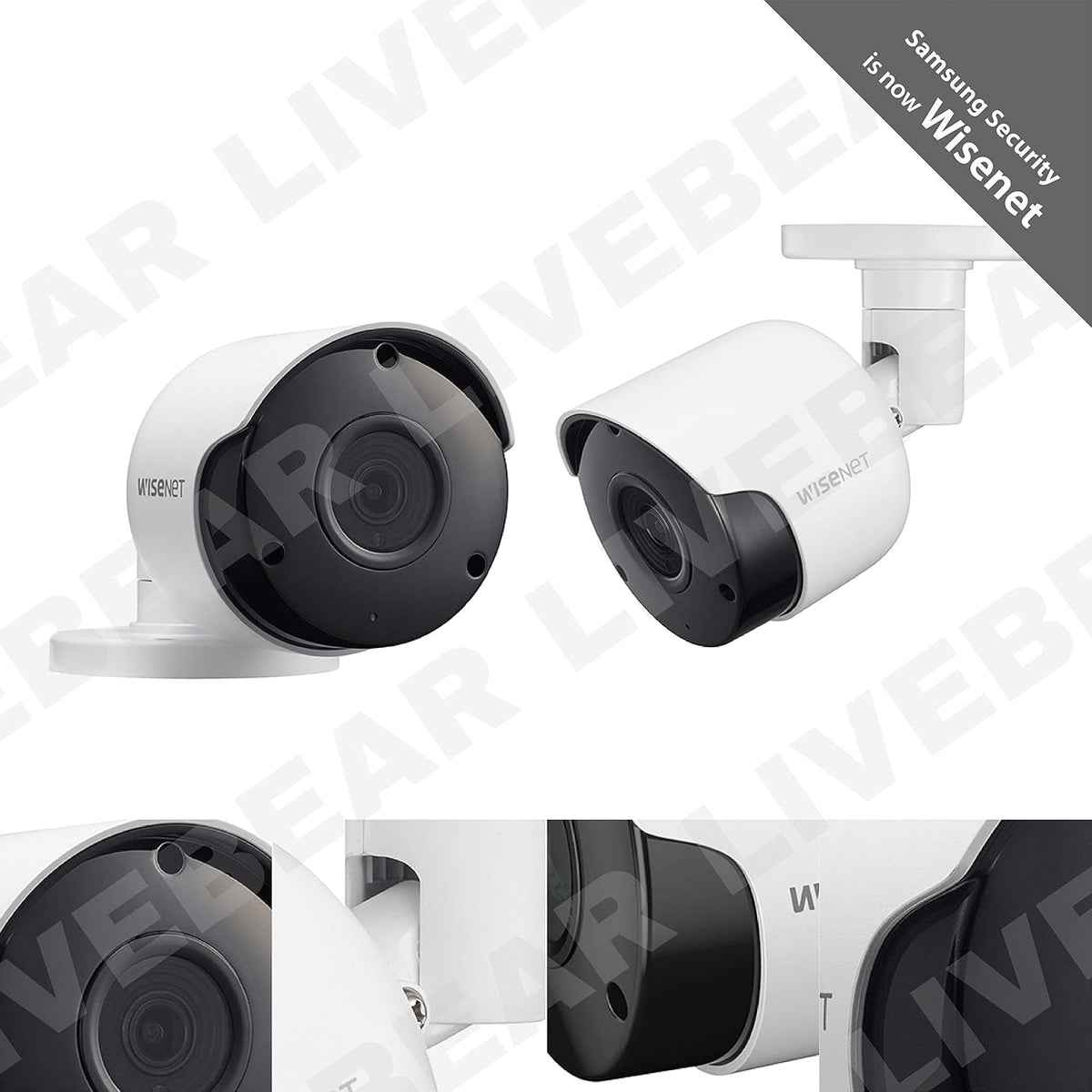 wisenet sdc-89445bf/89447bf 5mp cctv surveillance weatherproof bullet security, close-up detail