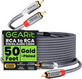 GEARit RCA Cable 2RCA Male to 2RCA Male Stereo Audio Cables Shielded Braided