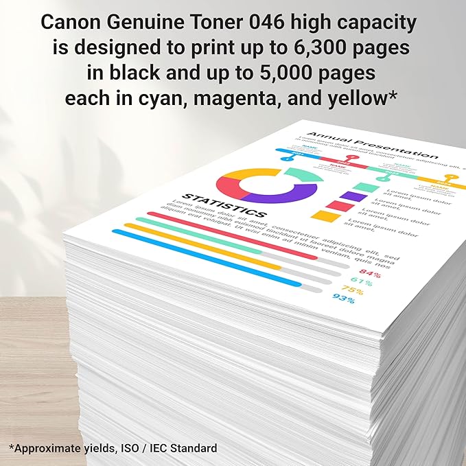 Canon Genuine 046 Yellow Toner Cartridge High Capacity Compatible