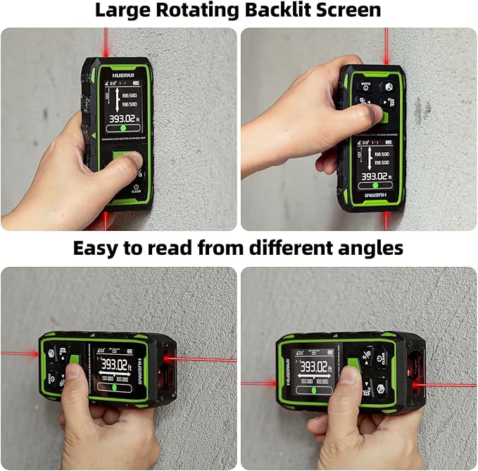 656ft/200M Dual Laser Distance Measuring Tool, Huepar Professional Rechargeable