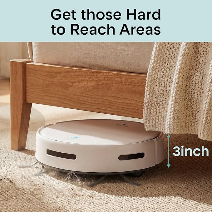 SereneLife Smart Robot Vacuum Cleaner and Mop Combo, App Control, 3 Cleaning