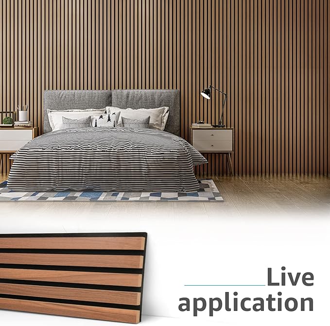 Art3d 4-Piece Wood Slat Acoustic Panels