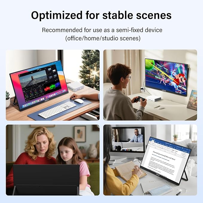 Innoview 23.8” 4K Large Portable Monitor, UHD 100%sRGB IPS Speakers USB-C HDMI