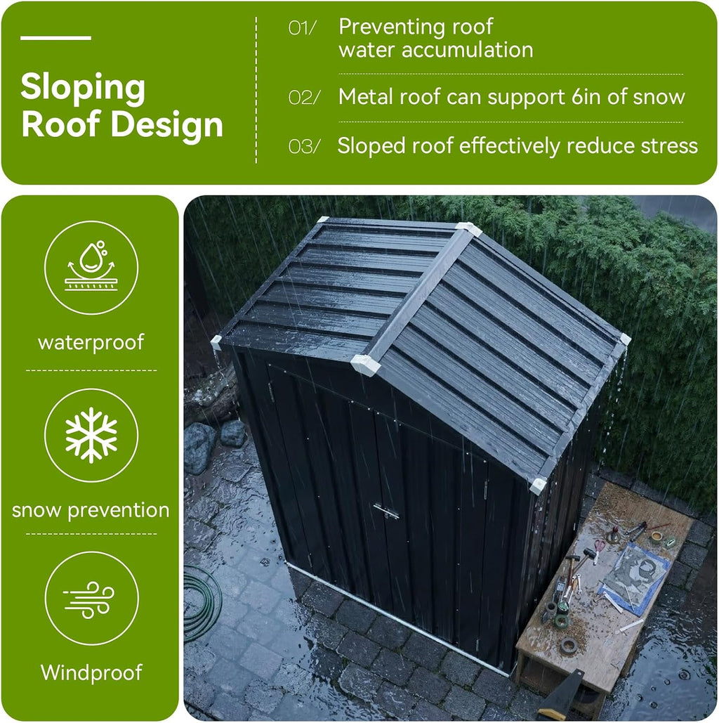 aoxun vertical outdoor storage cabinet 3.5’x2’ with floor showing dimensions