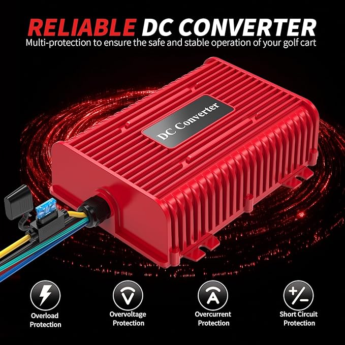Universal 36V 48V to 12V Golf Cart Voltage Reducer DC Converter, 30A 360W DC