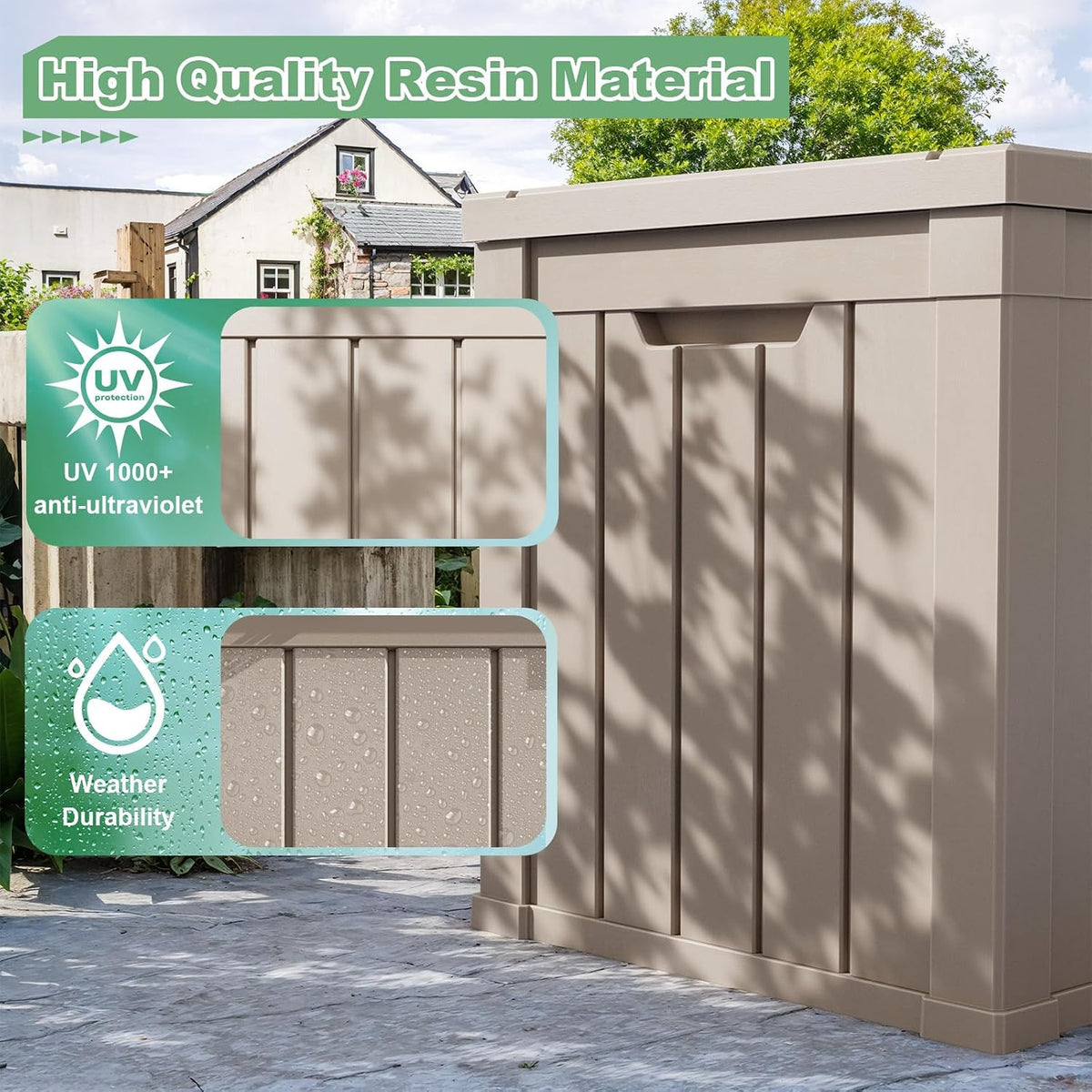 vixzen versatile resin deck box, all weather lockable, package contents