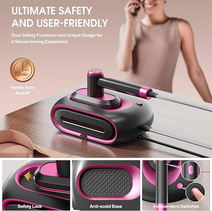 Newbealer 2In1 Pro Steam Station Iron, 1550W Turbo 3-level Steam & 3 Dry Heat