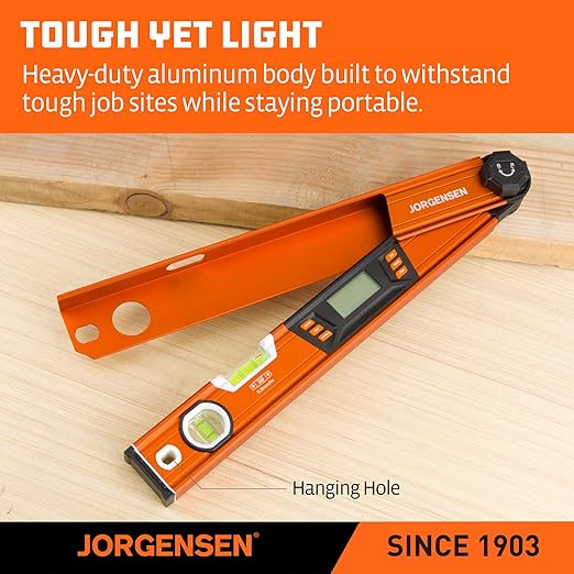 JORGENSEN Digital Angle Finder, Protractor Digital Level