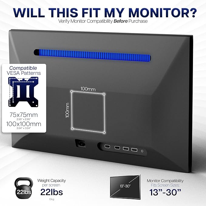 VIVO Dual Monitor Desk Mount, Holds 2 Computer Screens up to 30 inches and