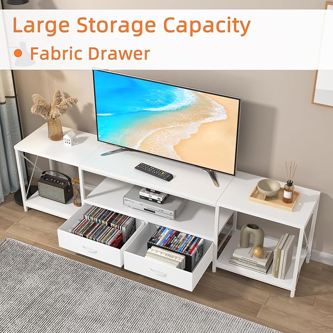 GYIIYUO TV Stand with Fabric Drawer