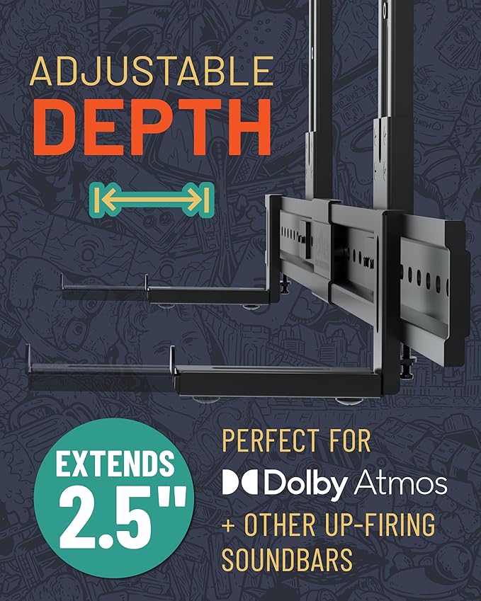 ECHOGEAR XL Soundbar Mount for Speakers up to 20lbs – Attaches to TVs up to 86”