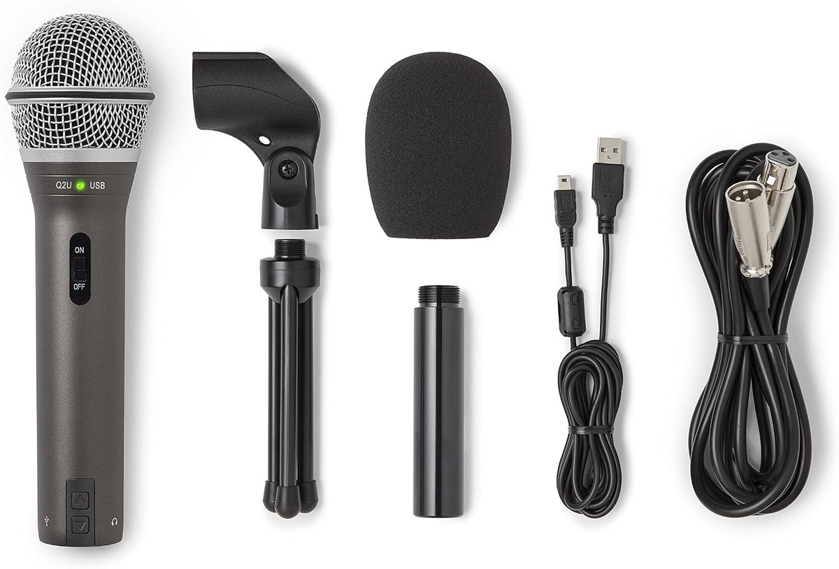 SAMSON Technologies Q2U USB/XLR Dynamic Microphone Recording and Podcasting Pack
