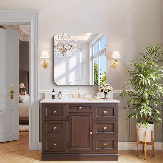 CILIBER Frameless Wall Mirror, HD Shatterproof Vanity Mirror
