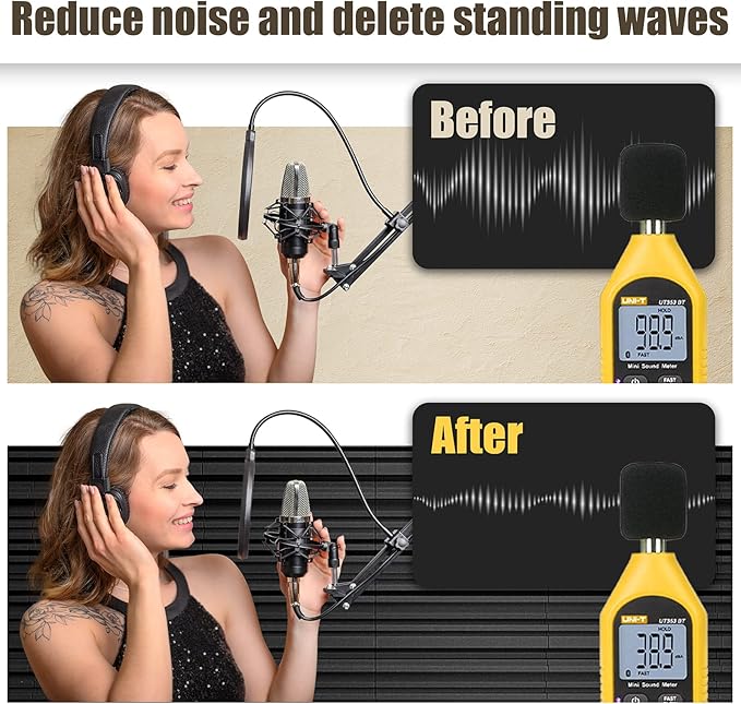 ZELMINE Upgrade 24 pack Self-adhesive Sound Proof Foam Panels, Decorative