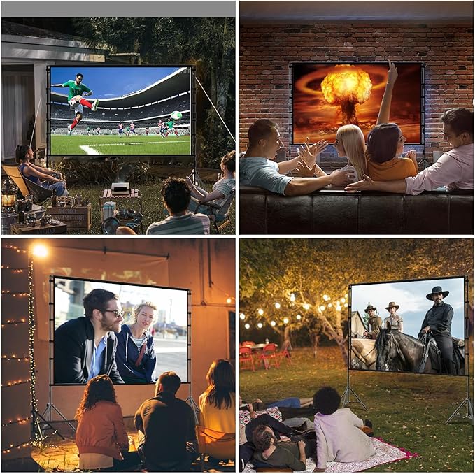 Outdoor Projector Screen with Stand, TOWOND 120 inch Portable Projector Screen