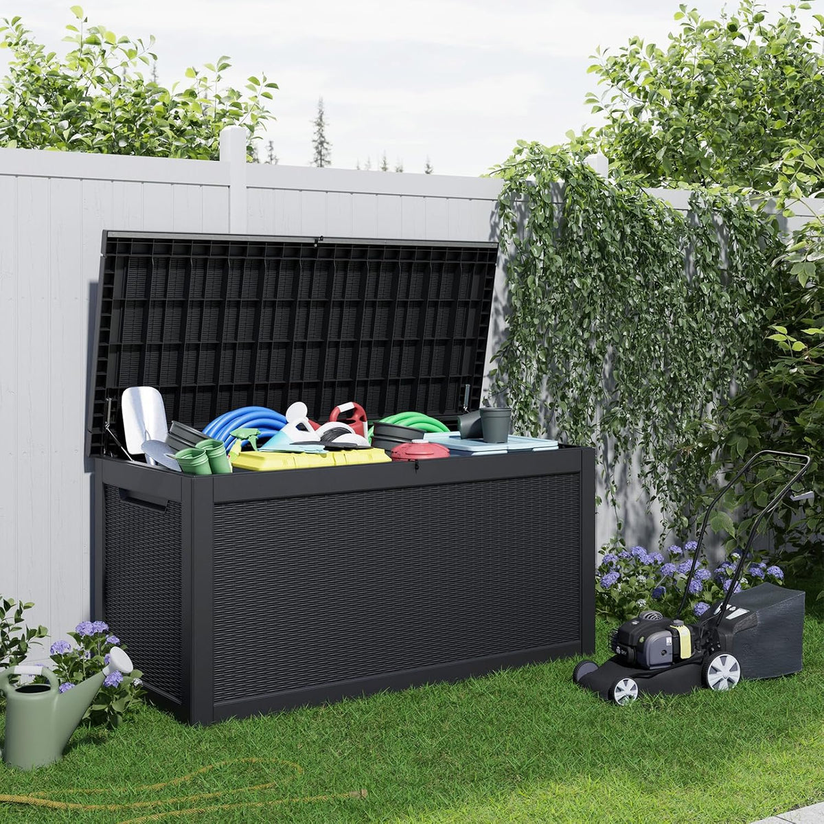 rojik outdoor storage housing deck box,waterproof patio furniture on a desk or shelf