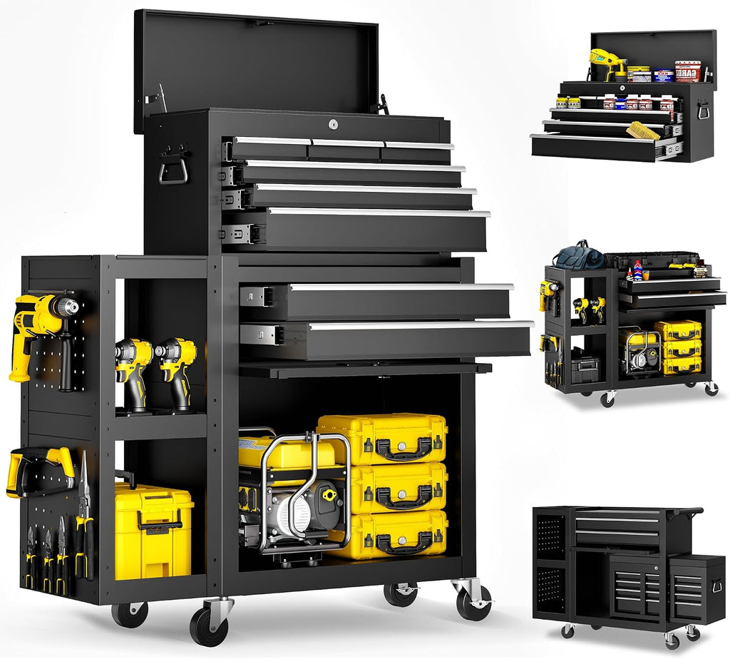 8 Drawer Rolling Tool Chest, 3-in-1 Assembled Tool Cabinet