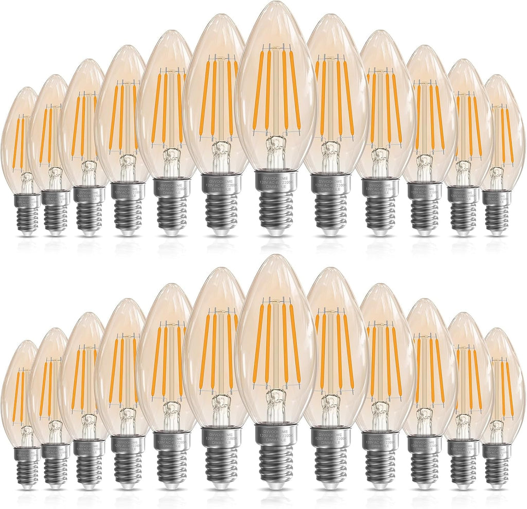 GvvooHome Candelabra Light Bulbs 40 watt Equivalent, E12 LED Bulb Dimmable B10