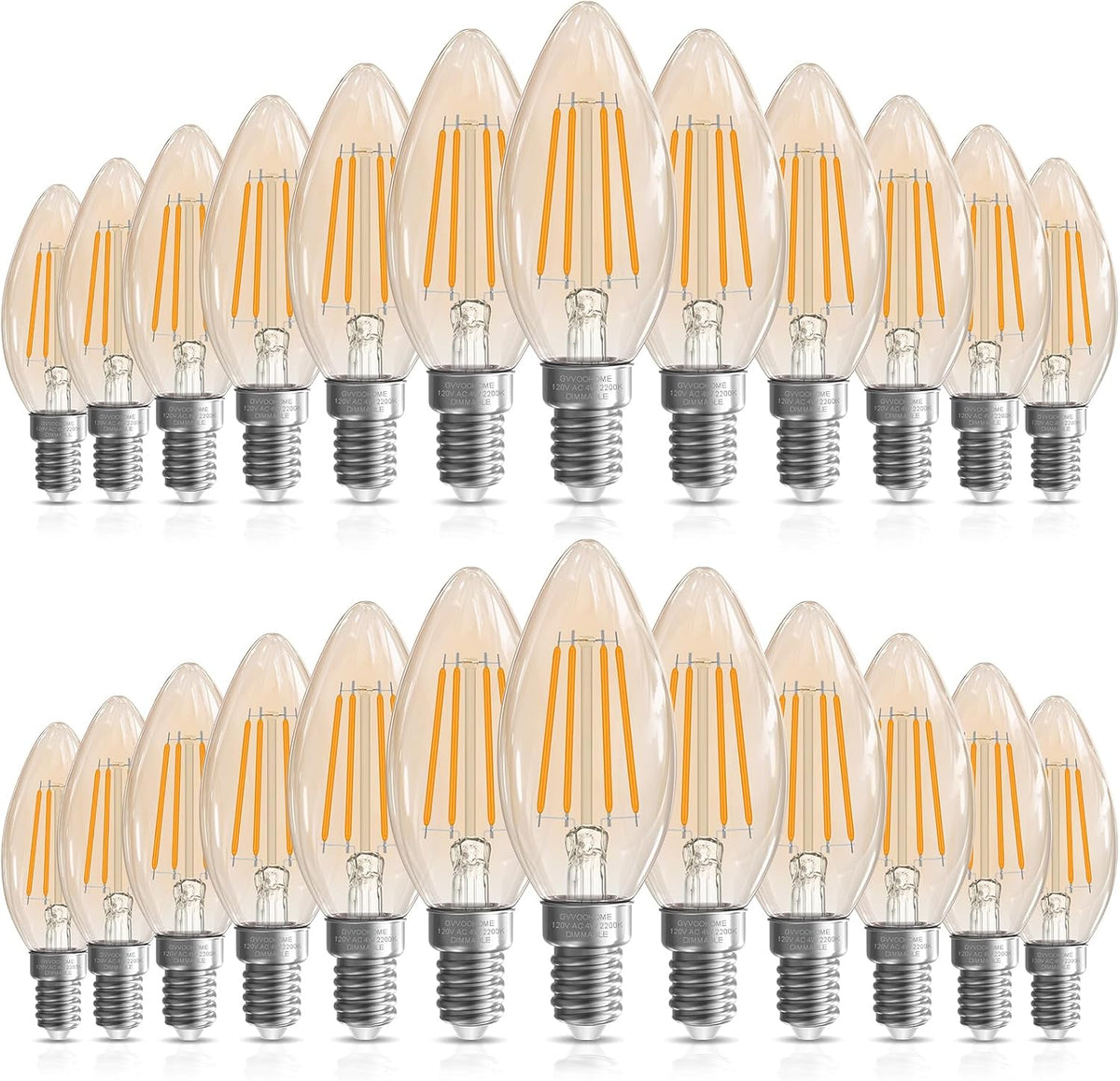 GvvooHome Candelabra Light Bulbs 40 watt Equivalent, E12 LED Bulb Dimmable B10