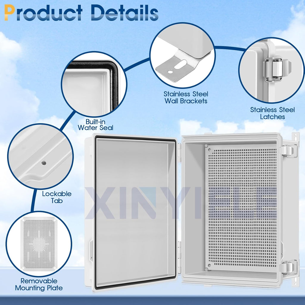 waterproof outdoor project abs plastic junction box ip67, close-up detail