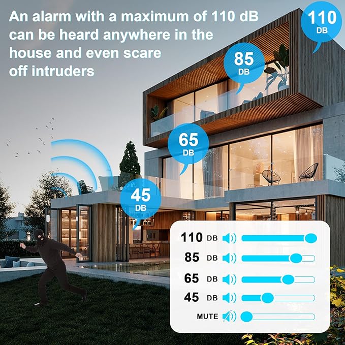 SanJie Door Sensor Chime for Door Opens， Door Entry Chime for