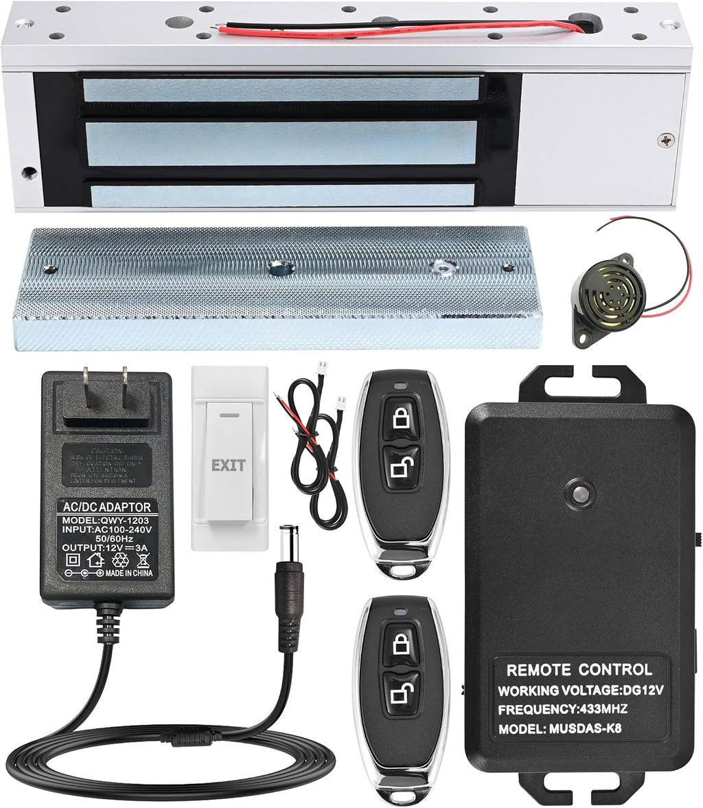 Access Control System with Remote Control – 600lbs Magnetic Door Lock Kit