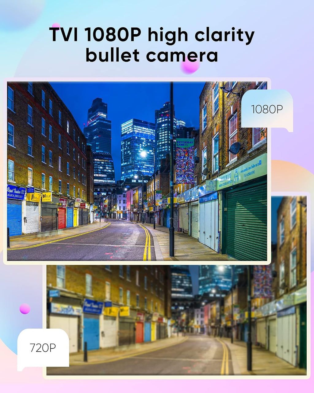 sannce 2mp tvi bullet camera for home security, close-up detail