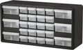 Akro-Mils 10126 Stackable Cabinet,26 Drawers,20"x6-3/8"x10-11/32",Black/Gray