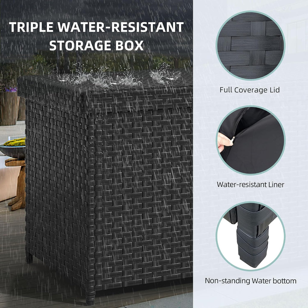 YITAHOME 260 Gallon Wicker Deck Box
