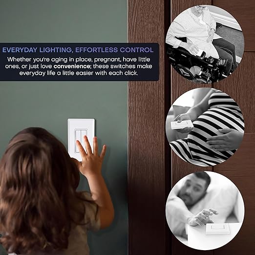 RunLessWire Fan & Light Battery-Free DIY Wireless Light Switch Kit 150ftRF