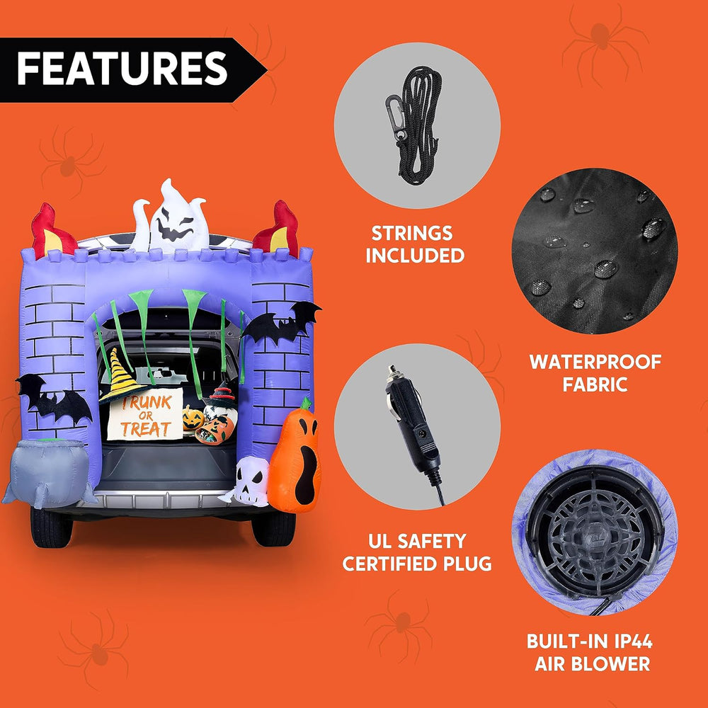 Joiedomi 6 ft Halloween Inflatable Outdoor Decorations, Trunk or Treat Car De...