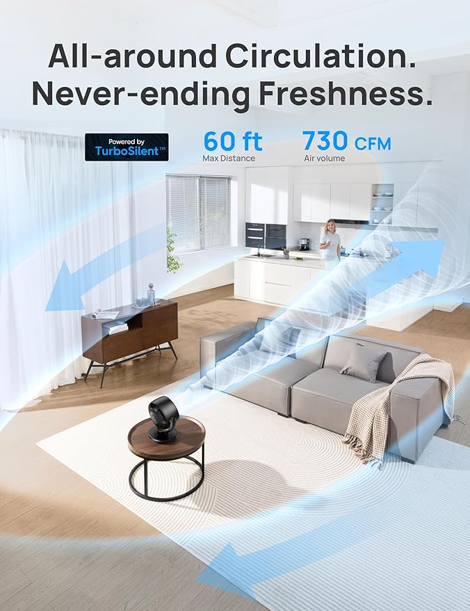 Dreo Fan for Bedroom, Desk Air Circulator Fan
