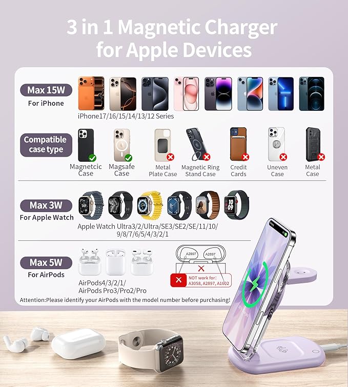 3 in 1 Magnetic Wireless Charging Station