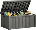 Fancyango 220 Gallon Large Outdoor Storage Deck Box Waterproof, Grey