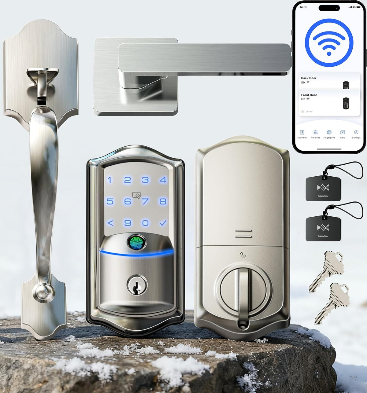 Veise VE027-H Built-in Wi-Fi Fingerprint Smart Deadbolt Lock
