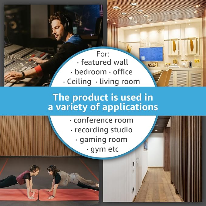 Art3d 4pcs-107 x 8in Slat Acoustic Panel