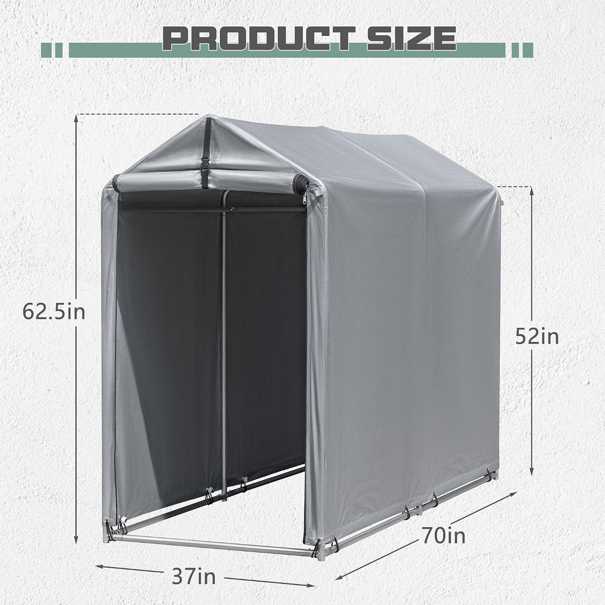 flamaker 6' x 3' small bike tent storage showing dimensions