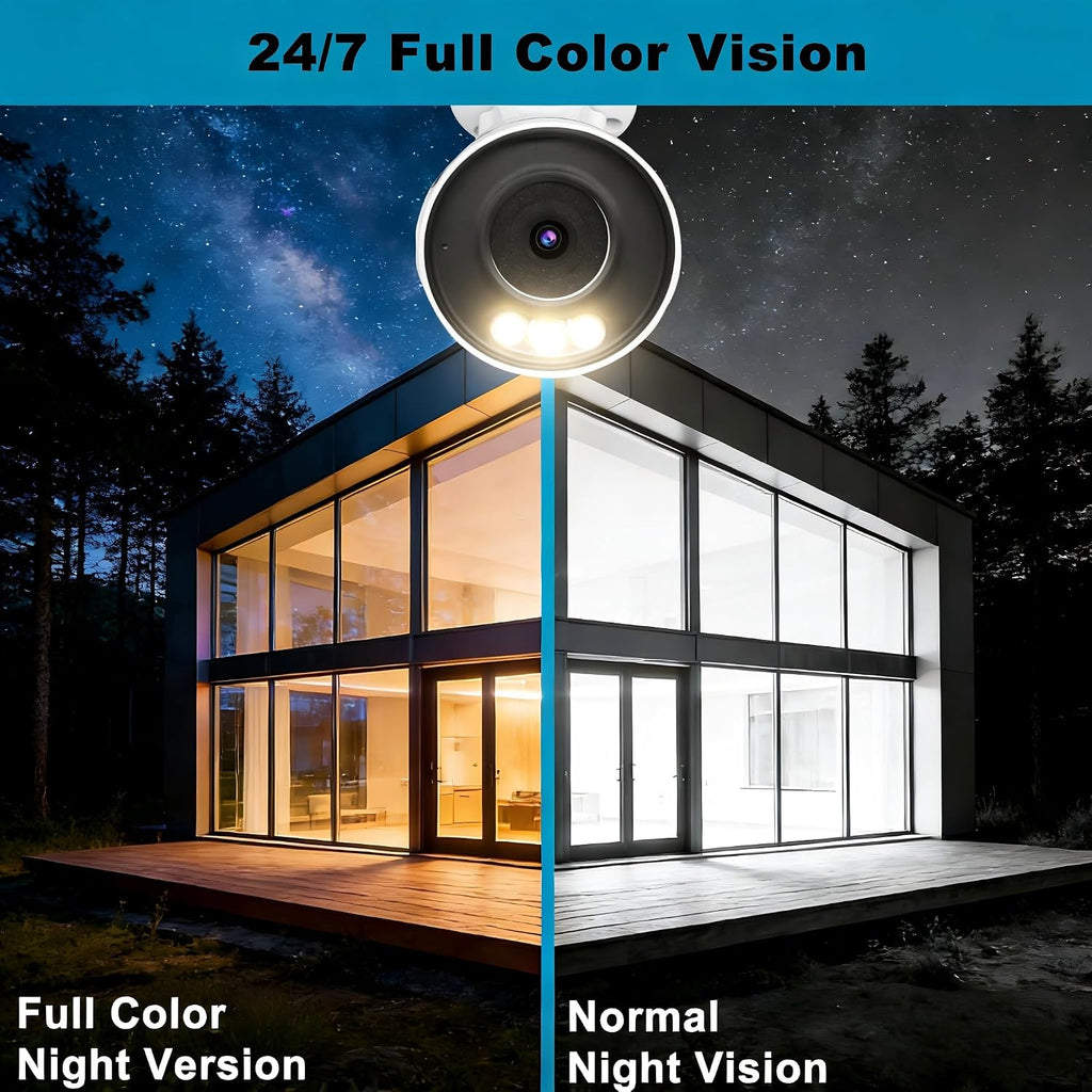 real hd 4mp poe bullet color night vision, close-up detail