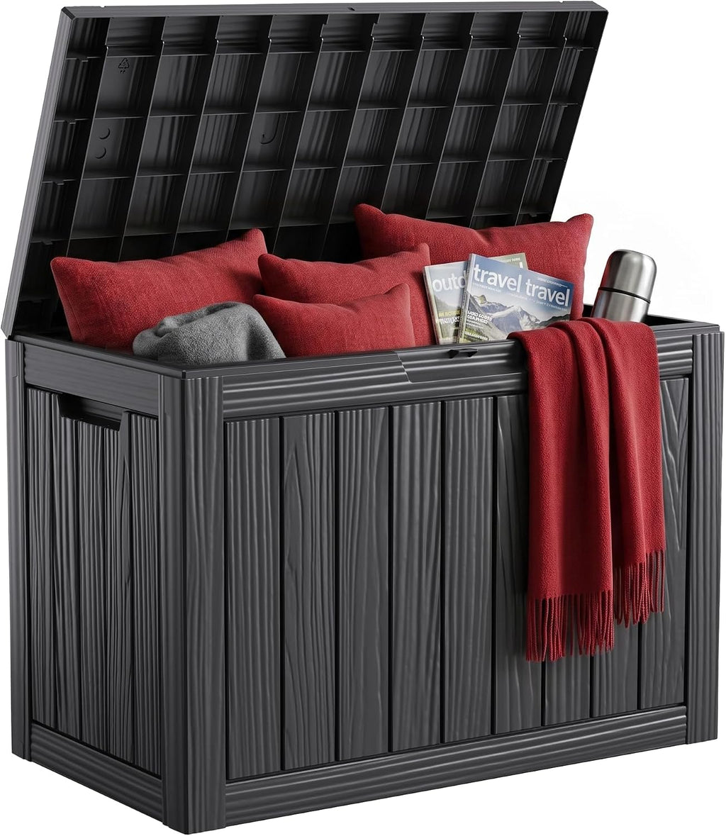 55 Gal Outdoor Storage Box Waterproof Lockable Deck Box