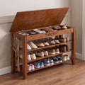 Shoe Rack Bench with Storage 3 Tier Solid Wood Entryway Shoe Rack 39.4"