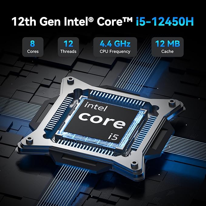 GEEKOM Mini PC IT12 with 12th Gen Intel i5-12450H Mini Computers, 16 RAM/512GB