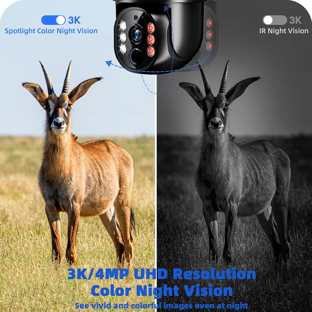 black 4g lte solar security camera outdoor, no, side view