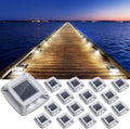 Solar Driveway Lights Outdoor 16 Pack, IP68 Waterproof Dock Lights, White