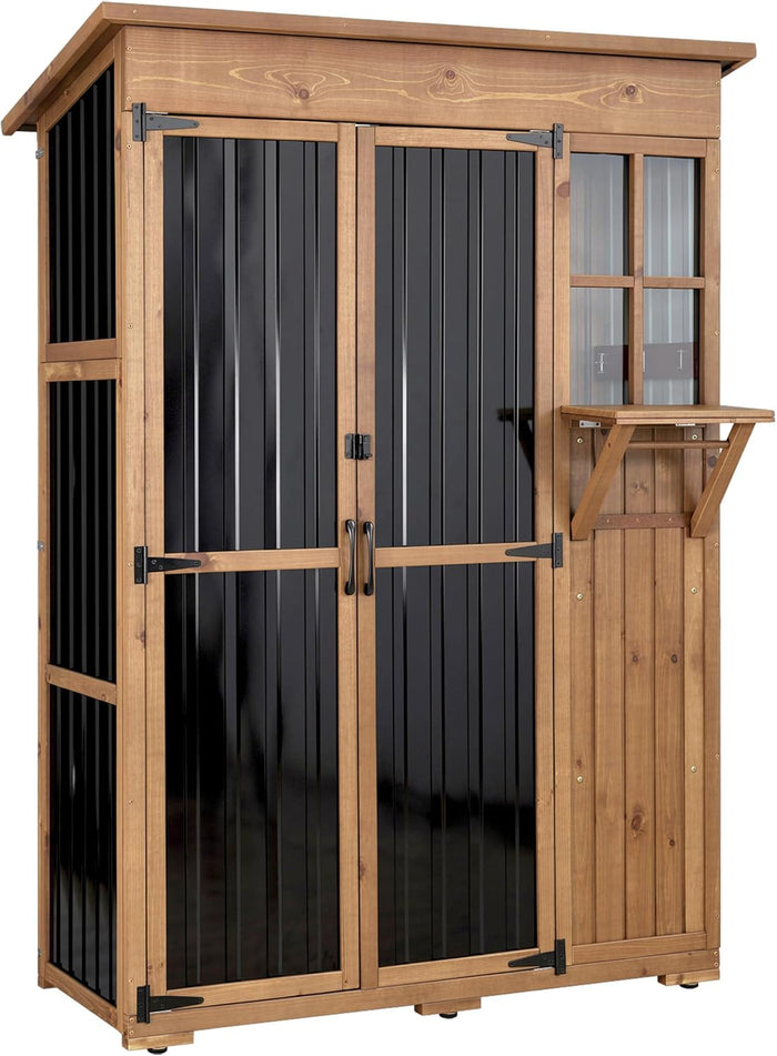 Gowoodhut Large Outdoor Storage Cabinet Weatherproof Garden Tool Shed