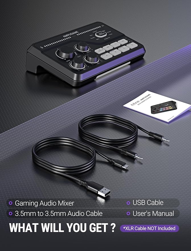 Fifine Gaming Mixer for Voice Chat and Streaming- 7.1ch Surround Sound