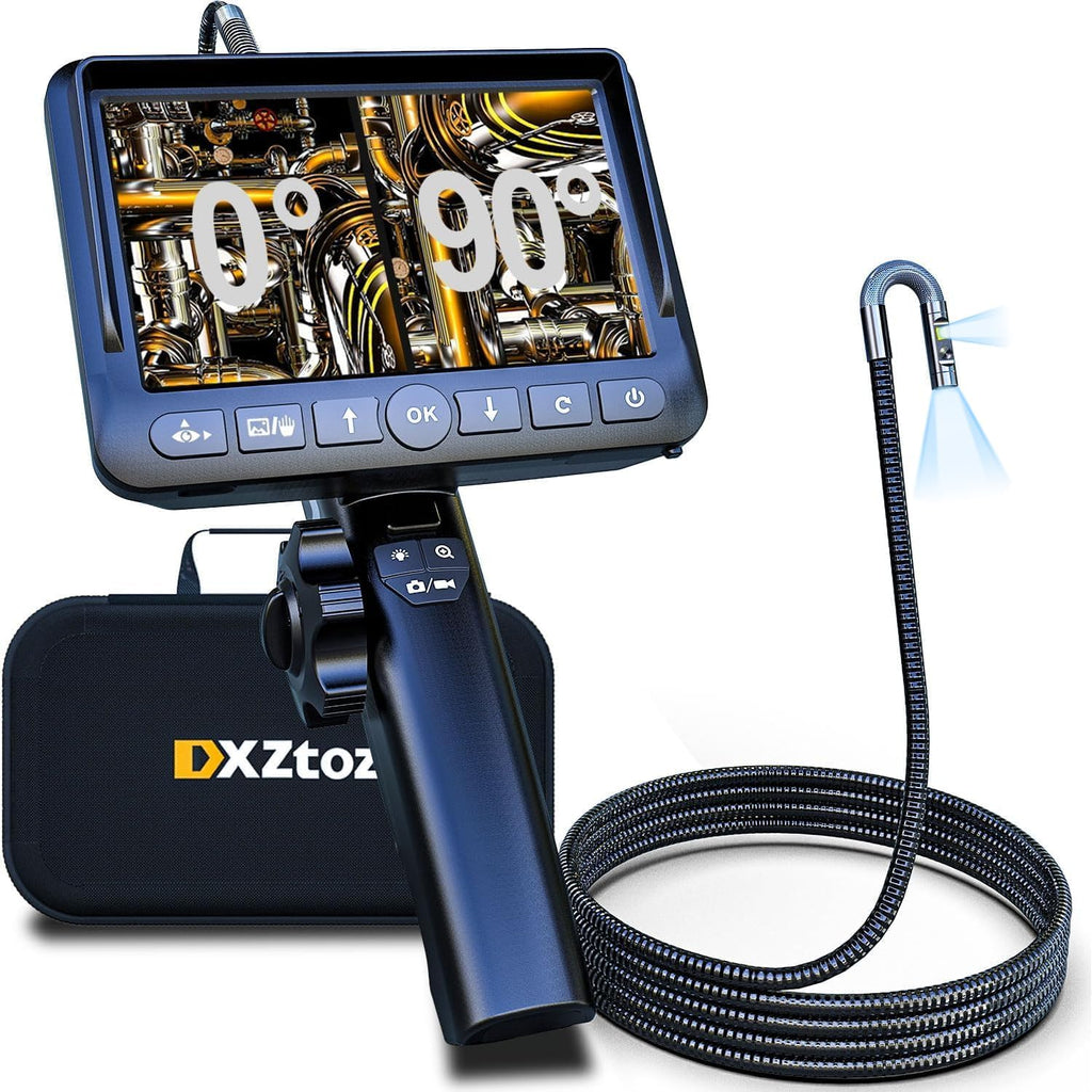 DXZtoz Dual Lens Articulating Borescope for Engine & HVAC Inspection