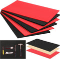 Sumind 3 Sets 16 x 22 Inch Tool Box Foam Organizers Liner Adjustable Inserts Foam Non Slip Liner Mat for Tool Box, Cabinet and Chest Drawers, Black Top and Red Bottom