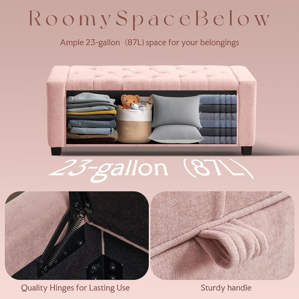 grainell 42.13” storage ottoman bench, upholstered tufted bedroom, package contents